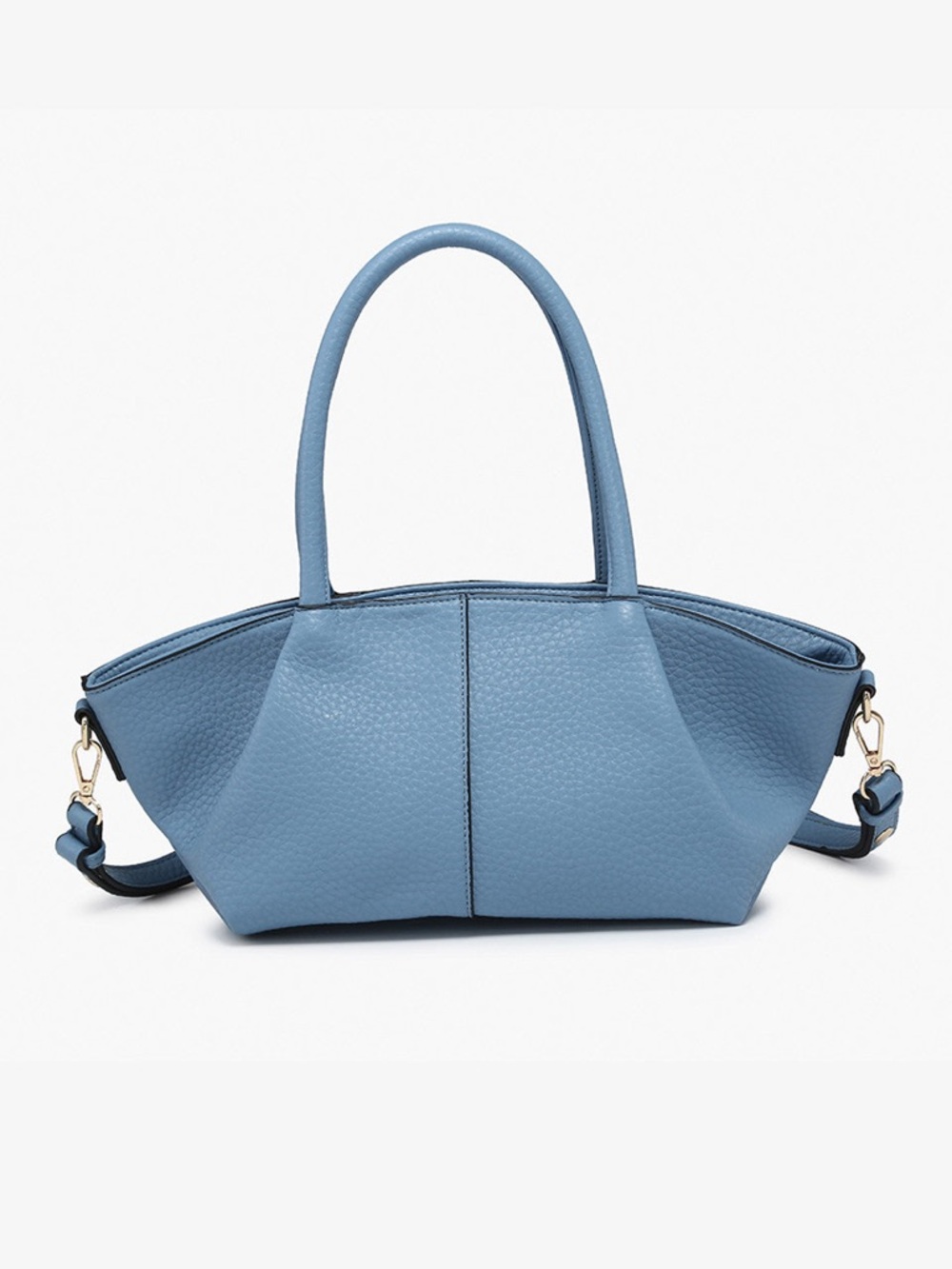 Pebbled Shoulder Tote Bag in Dusty Blue & Pink